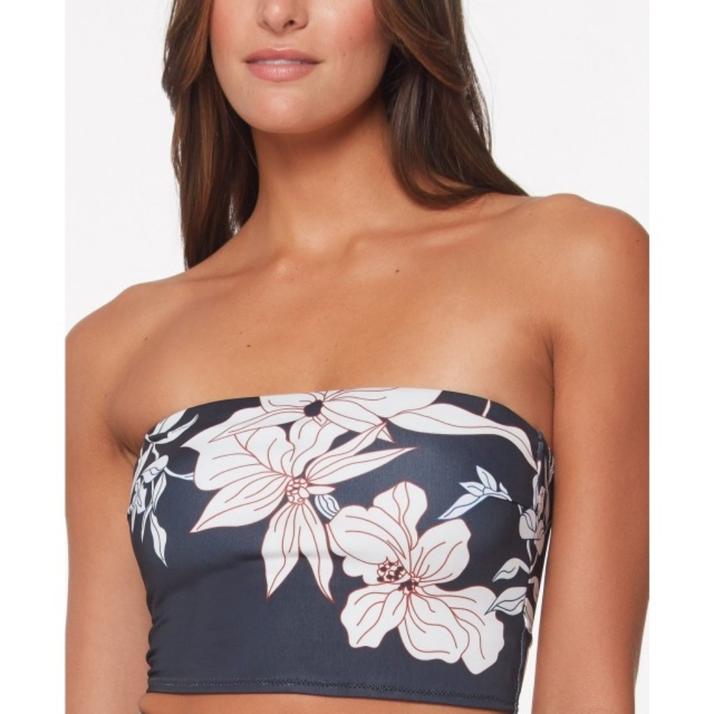 Sanctuary Floral Bikini Top - Black and White